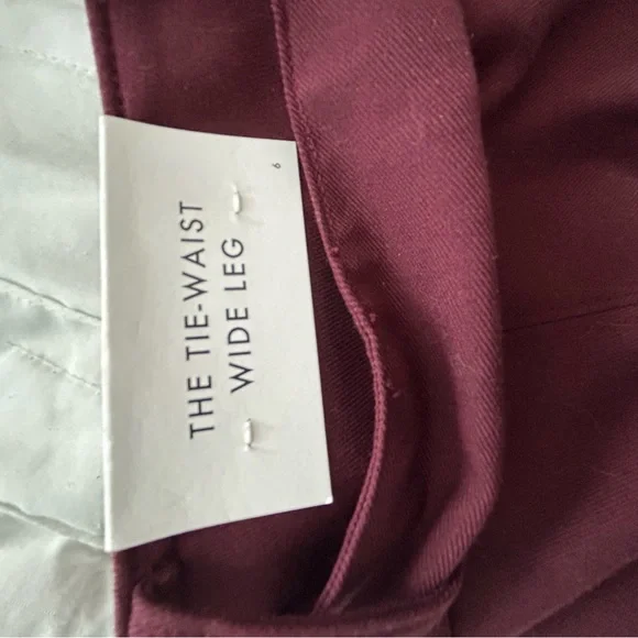 Burgundy high waisted wide leg pants - Picture 2 of 7